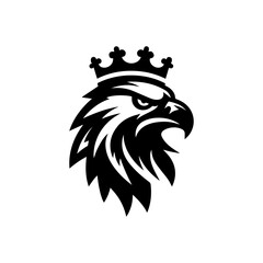 Eagle head with crown emblem logo. elegant eagle head with crown logo.