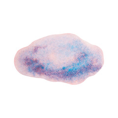 Watercolor illustration of a smooth sea stone in soft pink, violet and blue tones. Resembles a pebble or a magical ocean drop. Perfect for sea-themed designs, kids' projects and summer decor.