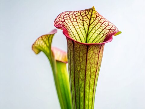 Minimalist Sarracenia Pitcher Plant, Botanical Still Life Photography