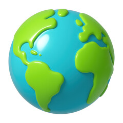 PNG Colorful globe with simplified continents.