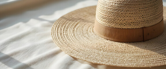Summer fashion trends stylish straw hat beachside photography natural setting close-up accessorizing with elegance