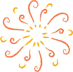 Crayon Sunburst Swirl Doodle