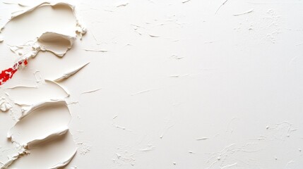Abstract white textured surface with red accents