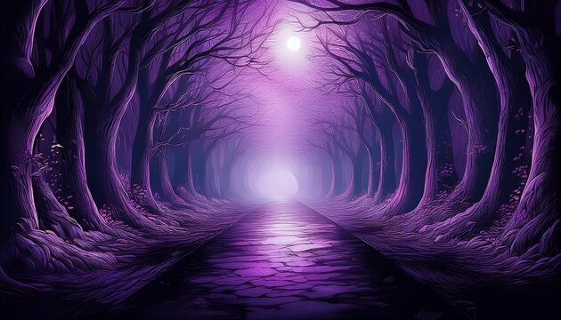 dark and misty purple tunnel with a faint light tunnel misty wraithlike illustration wraithlike light illustration