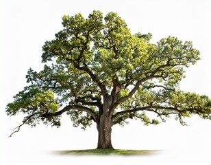 majestic live oak tree isolated on white background cut out
