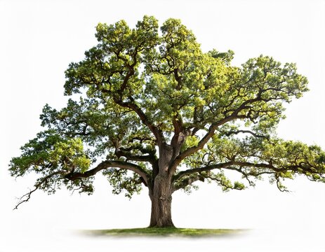 majestic live oak tree isolated on white background cut out