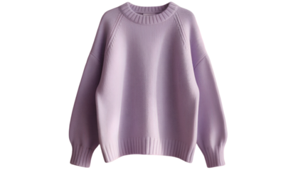 : Soft Lavender Knit Sweater with Oversized Fit for Spring Fashion