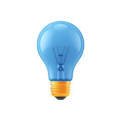 Blue Light Bulb on Transparent Background 3D Render