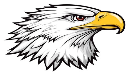 Obraz premium Detailed illustration of an eagle head facing to the right