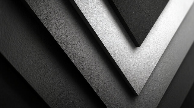Textured grayscale abstract sharp angles layered design subtle shadows geometric pattern modern art