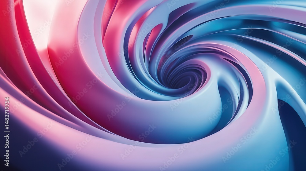 Aufkleber spiral design, with twisting layers that move in a continuous flow, creating a visually engaging and captivating effect.