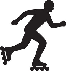 Silhouette vector of roller skating activity with dynamic poses, ideal for sports, recreation, fitness, and urban lifestyle themes.