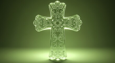 Ornate Cross Lighted Religious Symbol