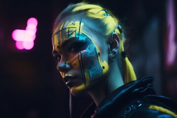 Cyberpunk Girl Portrait. (2)