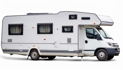 white motorhome isolated on white background cut out