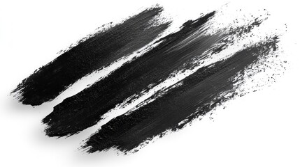Obraz premium Abstract Black Ink Strokes on White Background: A Bold Artistic Expression