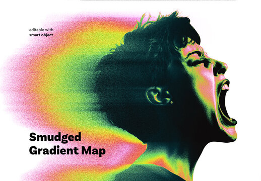 Smudged Gradient Map Photo Effect