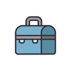 Blue Handbag With Handle Ready For Travel And Business Purposes