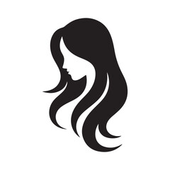 Beauty woman hair icon. Hair silhouette vector. Girl hair symbol collection. Vector illustration eps 10