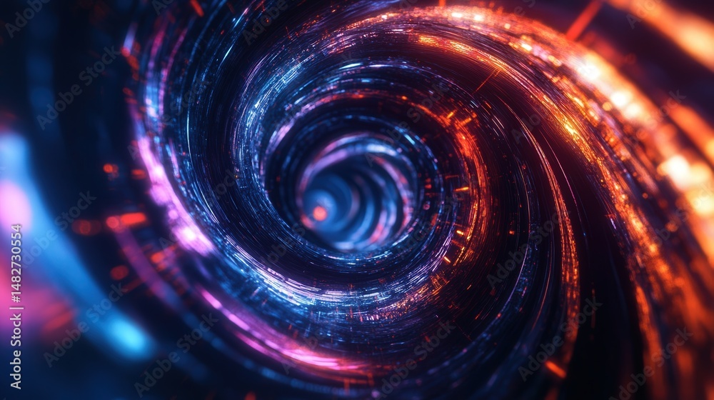 Aufkleber abstract spiral layer, with overlapping patterns that shift and swirl in dynamic motion, creating a striking and vivid composition