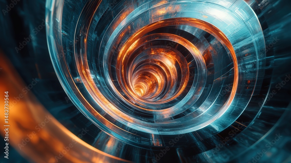 Aufkleber abstract spiral layer, with overlapping patterns that shift and swirl in dynamic motion, creating a striking and vivid composition