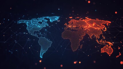Fototapeta premium Logistics network flat design front view global trade animation Split-complementary color scheme.