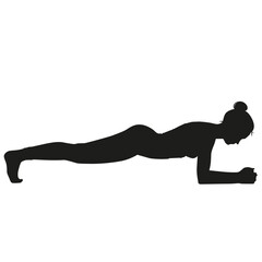 Gym exercise silhouette plank