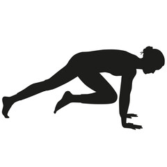 Gym exercise silhouette  mountain climber