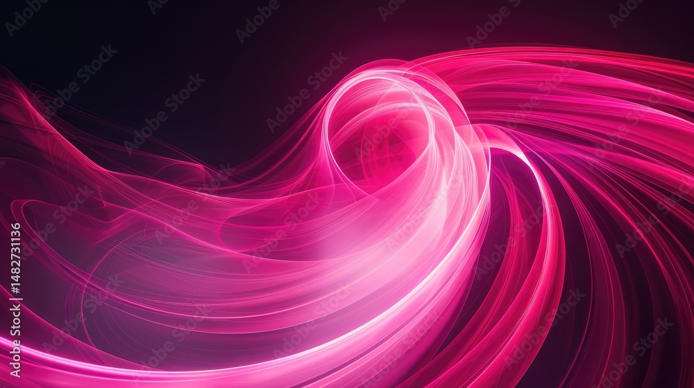 Poster abstract picture pink color neon light with digital technology style design connecting become dynami