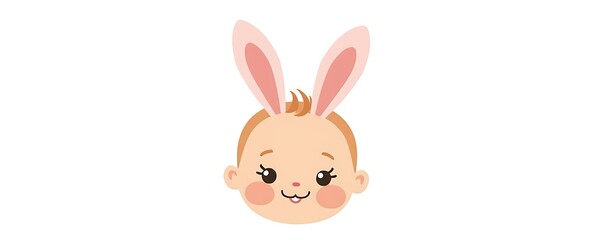 Fototapeta premium Pastel Bunny Ears, Soft Baby Portrait
