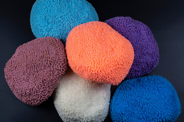 colorful hearts on black