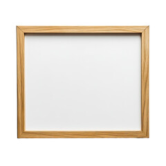 Simple, light-colored wooden picture frame.  A blank, ready-to-use display