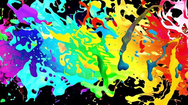 Colorful music notes on a black background
