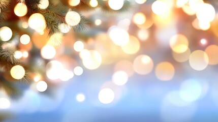 Fototapeta premium Festive Christmas lights bokeh