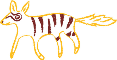 Crayon Hyena Childish Doodle