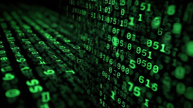 A digital encryption system with complex codes, symbolizing cybersecurity and the protection of personal and business data