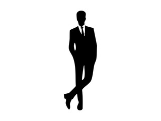 Silhouette Businessman in Stylish Suit