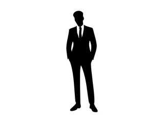 Silhouette Businessman in Stylish Suit