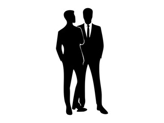 Silhouette Businessman in Stylish Suit
