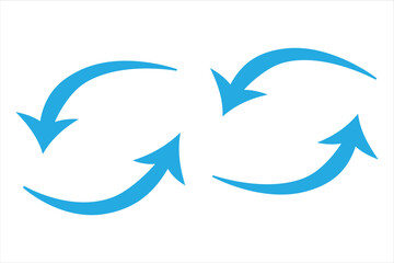 Circle arrow vector icon set. Rotation, recycle and refresh icon symbols. Vector illustration