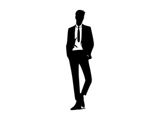 Silhouette Businessman in Stylish Suit
