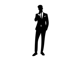 Silhouette Businessman in Stylish Suit
