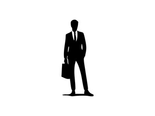 Obraz premium Silhouette Businessman in Stylish Suit 