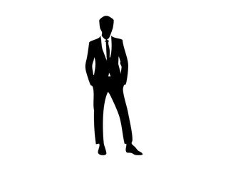 Silhouette Businessman in Stylish Suit
