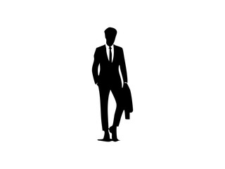 Silhouette Businessman in Stylish Suit
