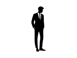 Silhouette Businessman in Stylish Suit
