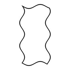 Simple Wavy Frame Border Outline Abstract Hand Drawn Shape Vector Isolated on transparent background. Black Line Minimalist Design Element.