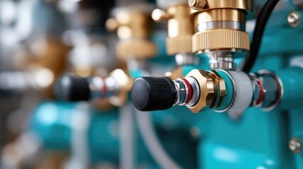 Close-up of industrial machine components