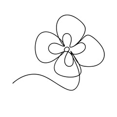 Minimalist line art depiction of a flower in a single continuous stroke