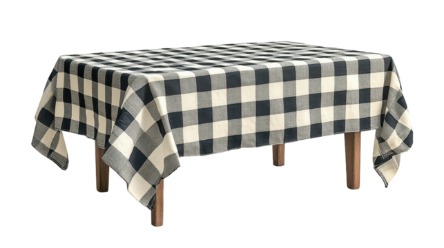 Checkered tablecloth isolated on transparent background. PNG